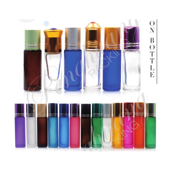 Подгонянные бутылки ролика круга 3ml ясные стеклянные с алюминиевой крышкой золота