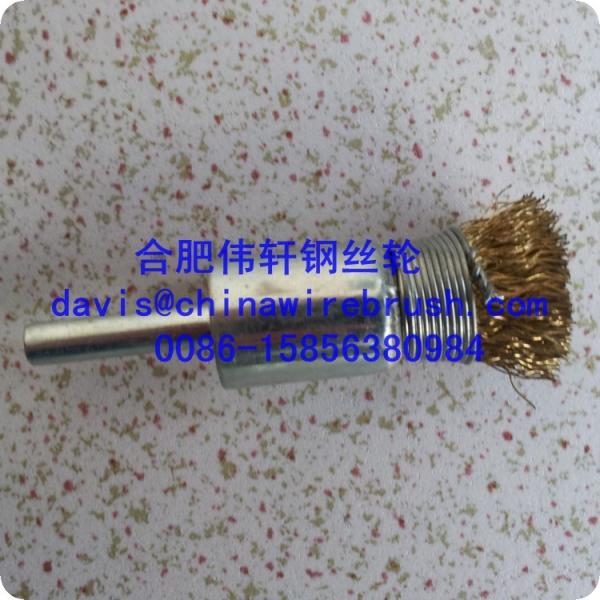 Solid End Brush With 1/4 Shank - Carbon Steel Wire