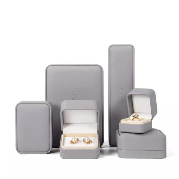 Custom Logo Jewelry Packaging Box High End Pu Leather Material