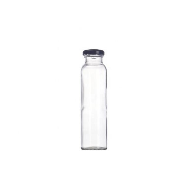 Round 12oz 350ml Orange Juice Glass Bottle With Metal Lid