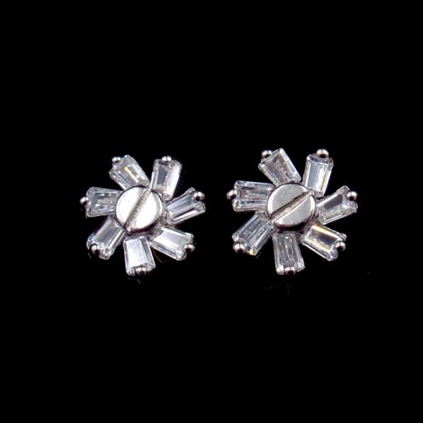 One Pair Silver Color Star Zircon Earrings , Female Engagement Jewelry