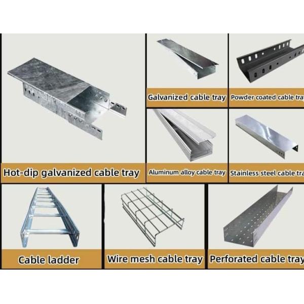 Powder Coated Cable Tray System Galvanized Steel Perforated Cable Tray