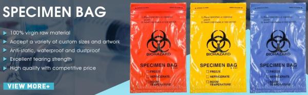 Biohazard 4 Layer Specimen Transport bag, pe glove, pe packaging, pe bags on roll, disposable PE gloves, disposable bag
