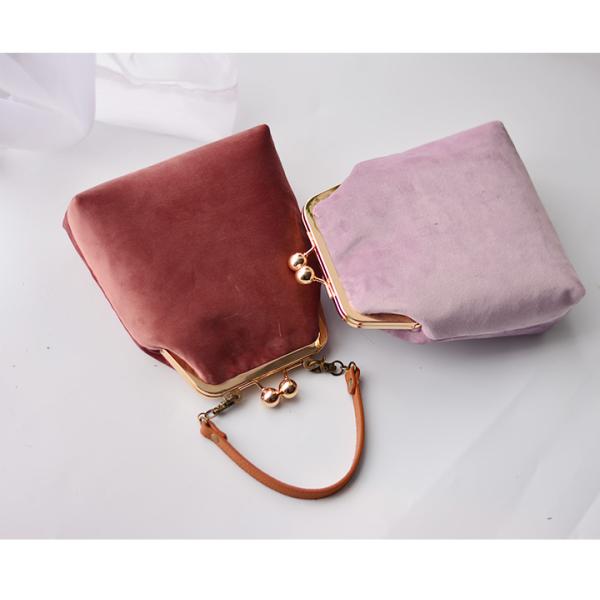 Coin Purse Kiss-lock Buckle Vintage Clutch Cosmetic Bags for Women and Girl
