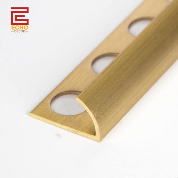 Decorative Solid Quarter Round Trim 10mm Brass Profile For Tiles