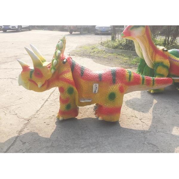 2.5 - 3m Long Yellow Dinosaur Battery Car Coin Operated Animatronic Dinosaur Ride