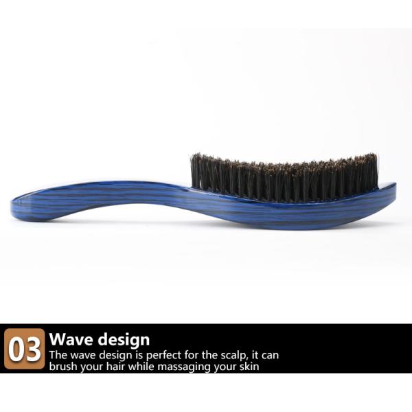 Мужская буковая деревянная 360-х волновая щетка длинная ручка борода волосы щетка с кабановой щеткой