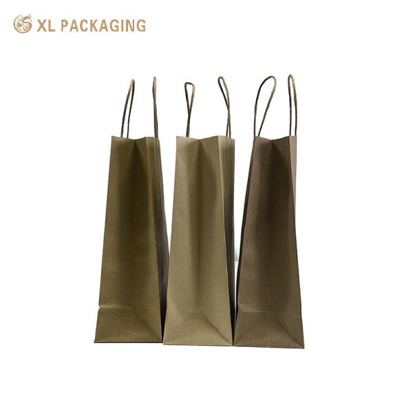 XL Packaging Custom Logo Recycled Kraft Shopping Bags Boutique Style Easy-Carry Design Sustainable Material Perfect For Everyday Shopping Gift Packaging Eco-Conscious Brands