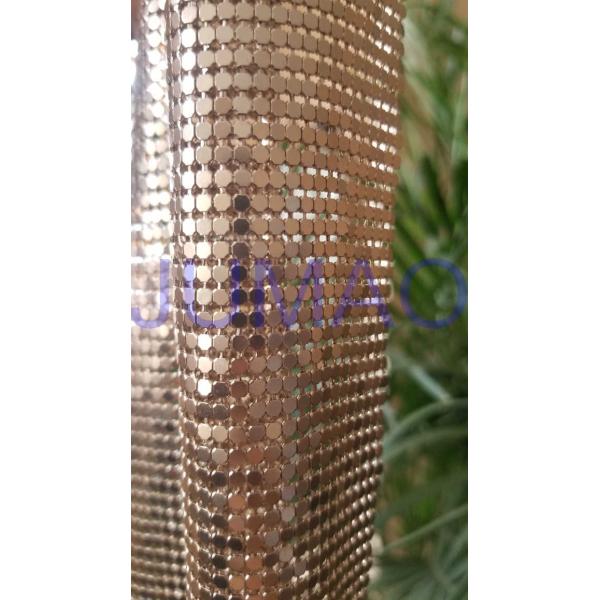 3 Mm Dark Gold Metal Flake Fabric Shrink Proof Interior Decoration Table Cloth