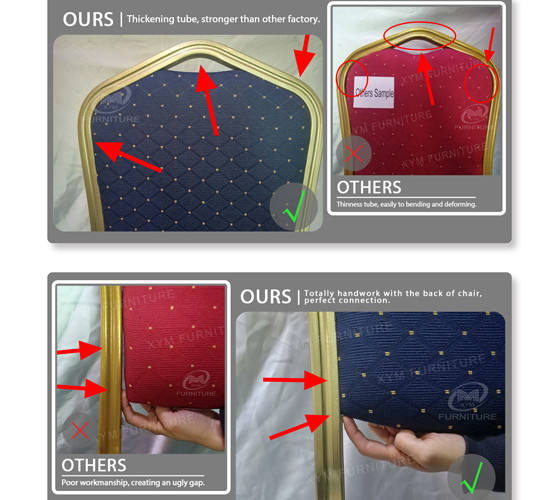 Elegant Red Flower Fabric Hotel Banquet Chair For Conference Meeting Room