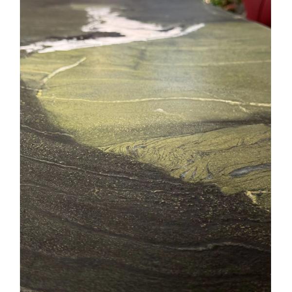 Brazilian Avocado Green Marble Long Dining Table - Elegant Modern Luxury Natural Stone Centerpiece