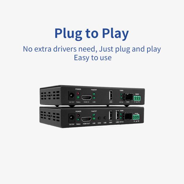 4K HDMI Fiber Extender with KVM and RS232

Professional Zero-Latency HDMI Fiber Optic Extender

4K@30Hz HDMI over Single-Mode Fiber Extender