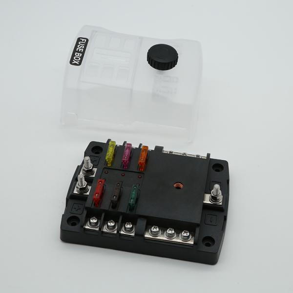6 Way Fuse Distribution Block Car Boat Fuse Box Holder с предупреждающим индикатором и положительным вводом отрицательной шины