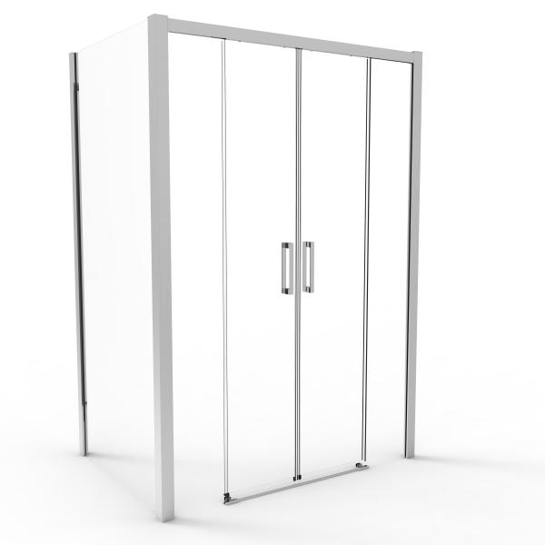 aluminum ,Bathroom Shower Room ,Mirrorlight Color, double Sliding Door with side panel