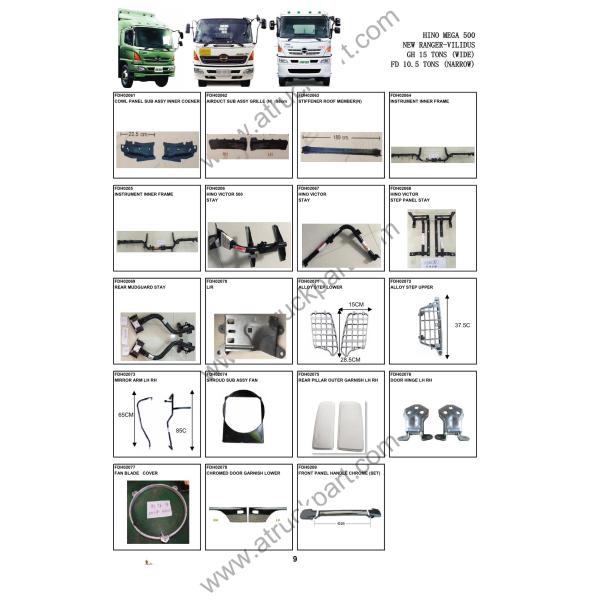 Side Door Lamp For HINO MEGA 500 Truck Spare Body Parts