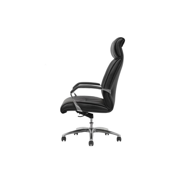 High Back Office Leather Revolving Chair with aluminum handrail
