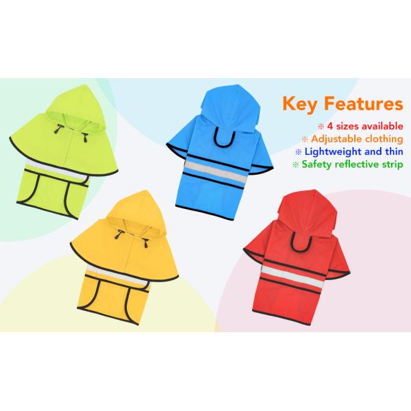 Reflective Dog Raincoat - Adjustable Waterproof Raincoat for Dogs, Lightweight Dog Hooded Slicker Rain Coat Poncho