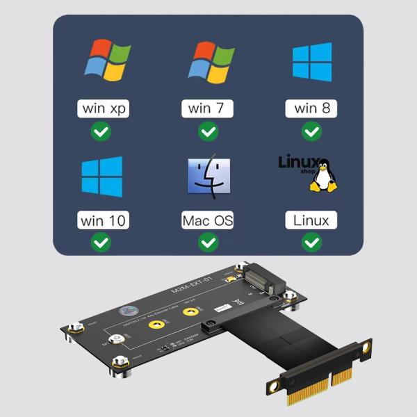 Новая версияM.2 NGFF nvme M-key SSD на PCI-E 4X расширительный кабель с магнитной подставкой