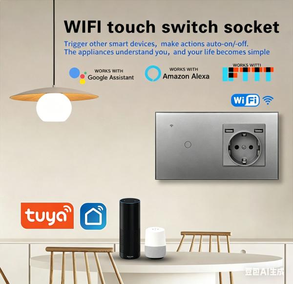 Smart Switch and Socket with Phosphor Bronze Contacts USB Type C Output 5V 2100mA and Voice Control