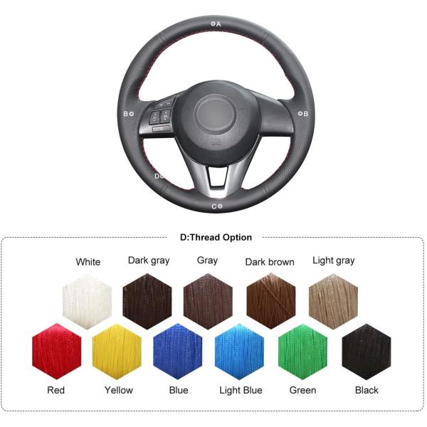 DIY Suede Steering Wheel Cover for Mazda 3 Axela Mazda 6 Atenza Mazda 2 CX-3 CX3 CX-5 CX5