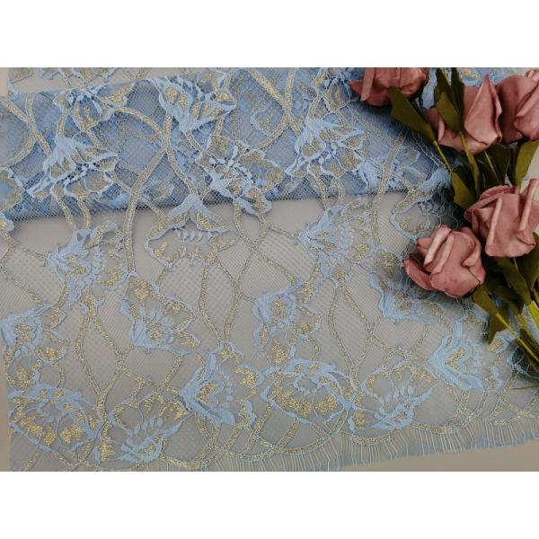 Ткань одежды женщин ткани вышивки шнурка металлическая флористическая