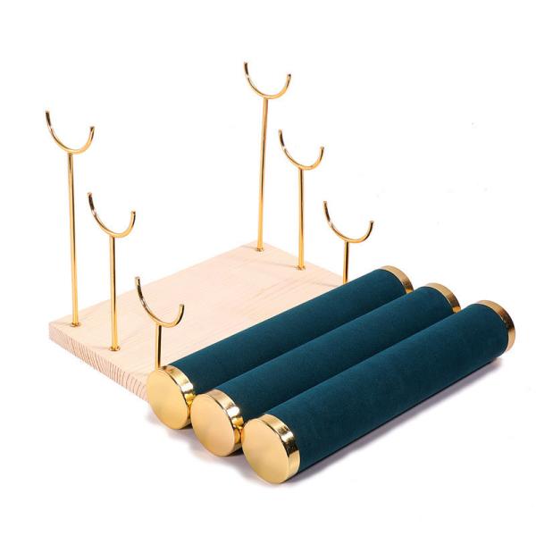 Velvet Detachable Jewelry Display Rack Stand 2 Tier Rack Watch Display Stand Holder