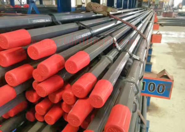 Plug Hole Rock Drill Rods Carbon Steel For Mining / Blasting 20 - 42mm Diameter
