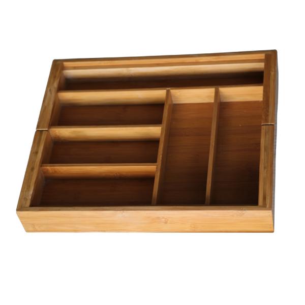 expandable kitchen bamboo drawer organizer and cutlery tray