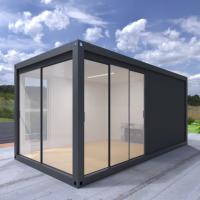Container d'expédition préfabriqué imperméable à l'eau maisons haute sécurité avec porte coulissante en aluminium