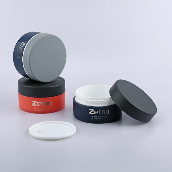Round 100ml Cosmetic Jar Red Beauty Cream Jar Customized With Stone Texture Cap