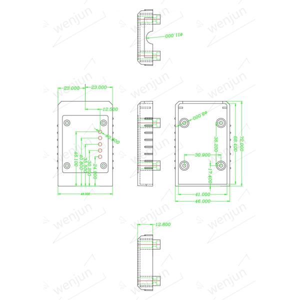 High Quality OBDII ELM327 Housing With Outlet Hole OBD2 Assembly Type Female Plug