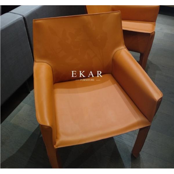 Leather Contemporary Design Restaurant With Armrest Modern Dining Room Chair