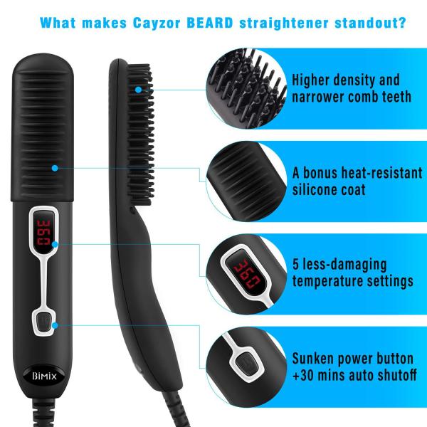 Quickly Styling 248-428℉ 19W Mens Heated Beard Comb