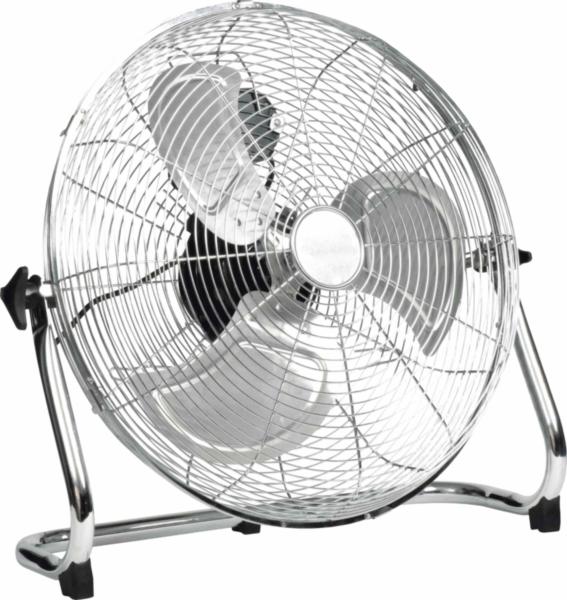 Industrial Chrome Retro Floor Fan High Velocity Metal Blade 16 Inch