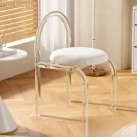 Chaise de maquillage transparente en acrylique assemblée avec style pour la chambre, le balcon et la salle à manger