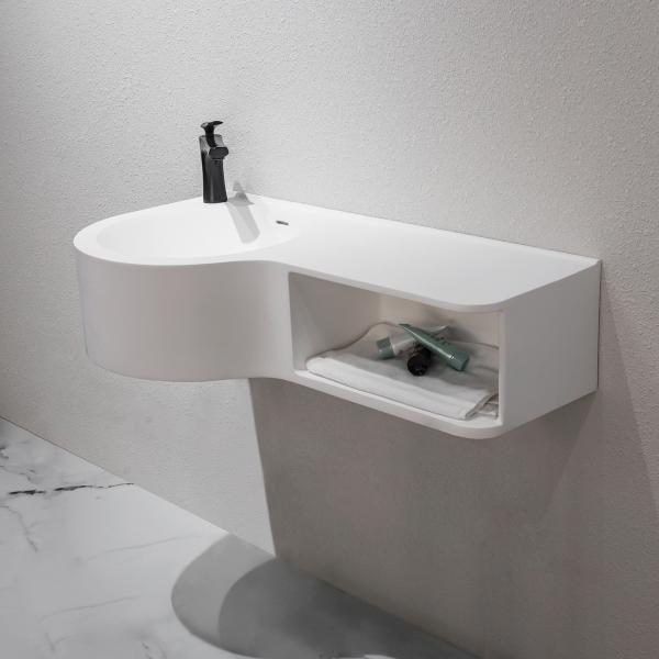 Scratch Resistant Wall Hung Basin Durable Small Wall Mounted Sink