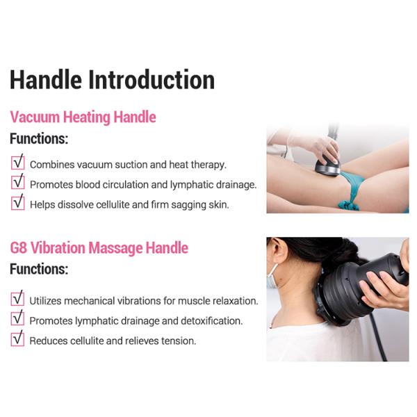 2024 2 in 1 pink G8 Vibration Body Massage Vacuum Heating Slimming Machine with Stand