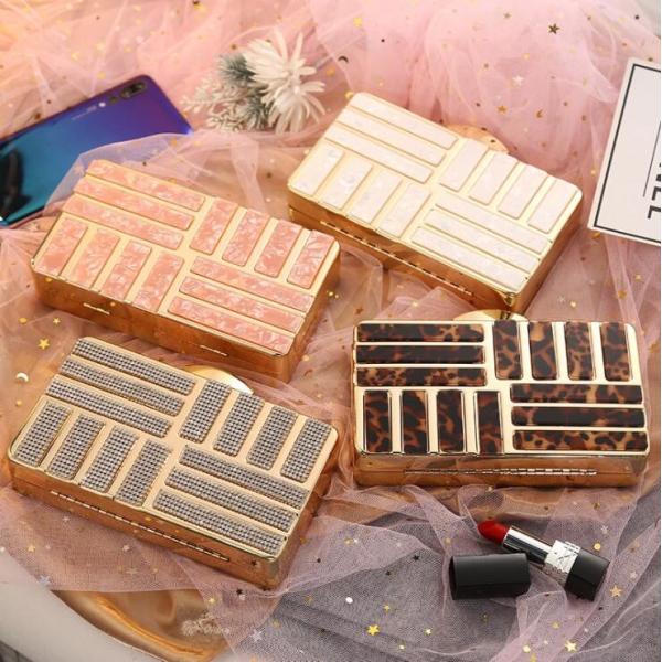 Pink Gold Closure Metal Clutch Frame For Holiday Gift