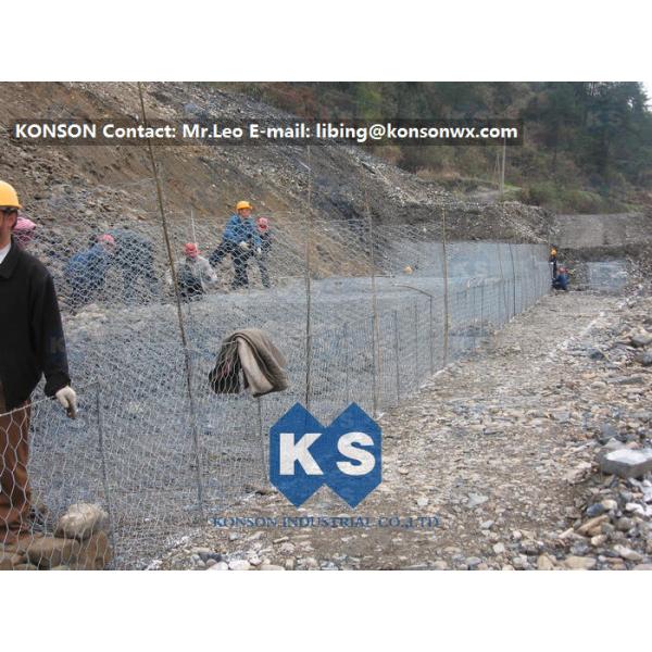Metal Wire Mesh Gabion Box Stone Cage Retaining Wall 0.5mm - 1.5mm PVC Coating
