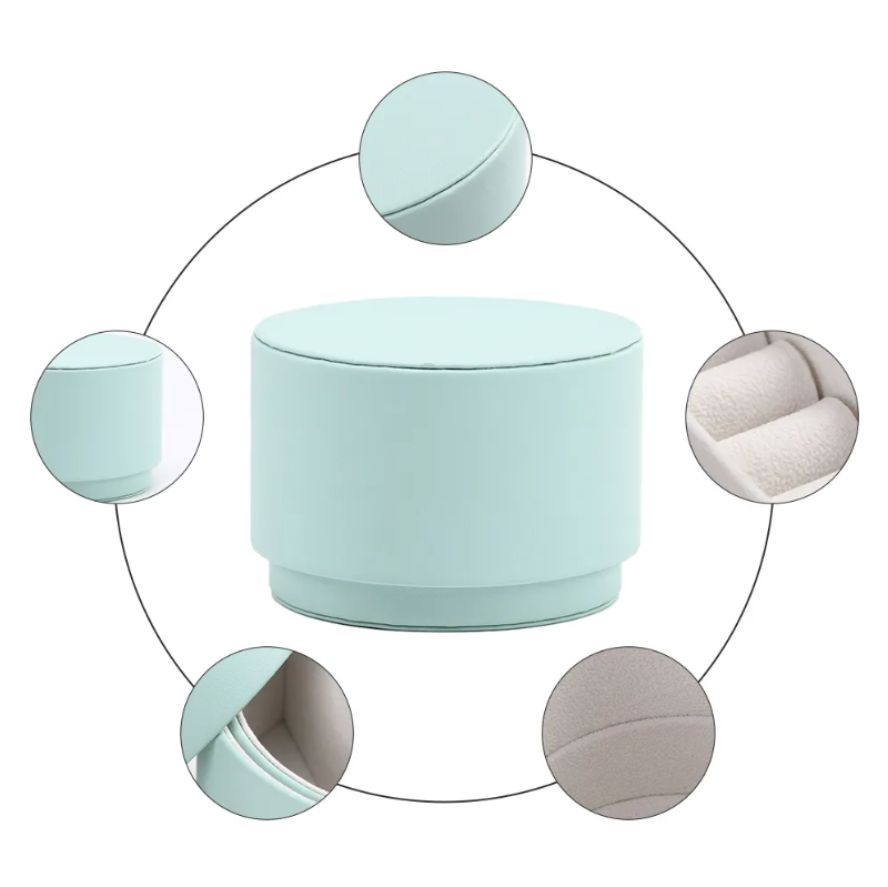 Portable Travel Leather Jewelry Boxes Modern Round Shape For Necklace Ring Organizing