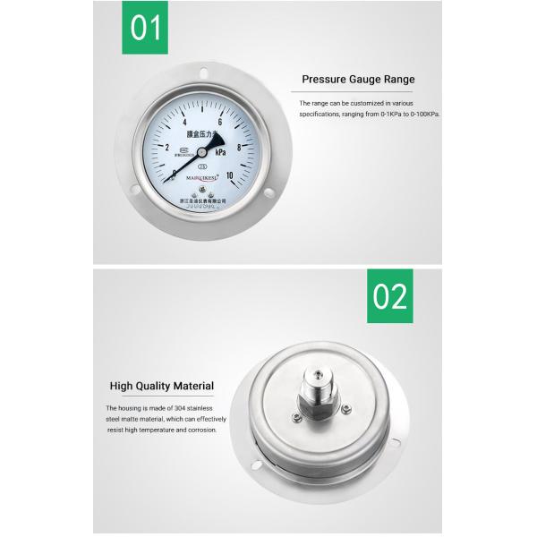 Manufactured Full Stainless Steel Axial Pressure Measuring Instruments for Industrial