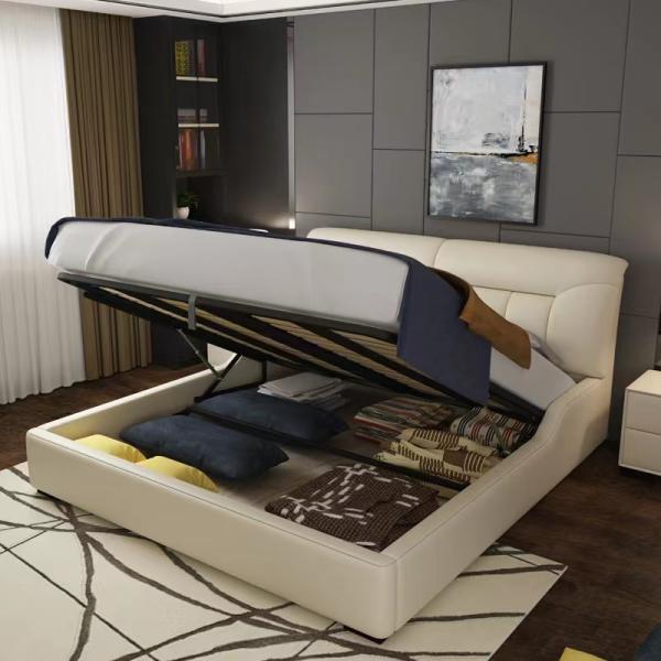 Soft Hotel Luxury Leather Bed Modern Storage Leather Bed