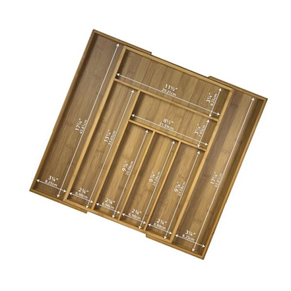 Bamboo kitchen drawer organizer with adjustable parts adjustable dividers