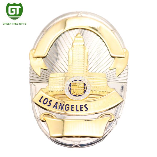 Gold Plating HPD Zinc Alloy 3d police badge with gold plating