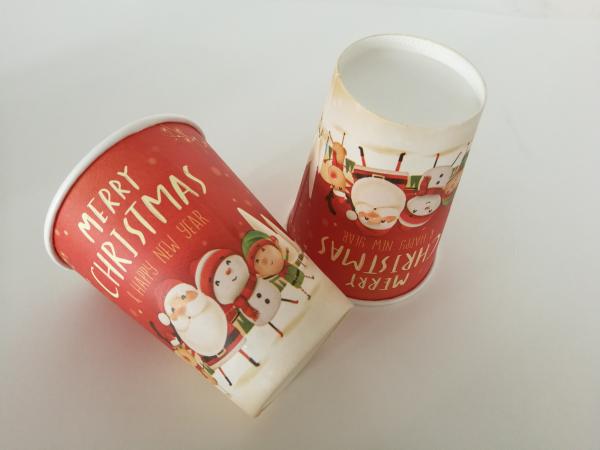 8oz,12oz,16oz Single wall paper cup for hot drinks with Christmas design
