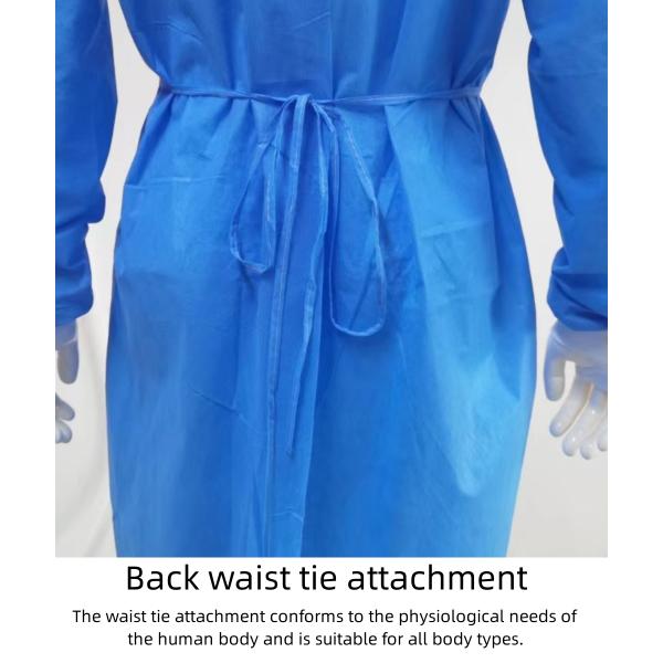 SMS Антистатические индивидуальные защитные принадлежности хирургическое платье для больницы водонепроницаемое голубое изоляционное платье 120 х 140 см