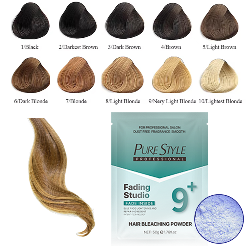Home Dust-Free 50g Hair Bleaching Powder Blue Hair Color Powder Herbal Formula OEM Hair Dye Factory Wholesale