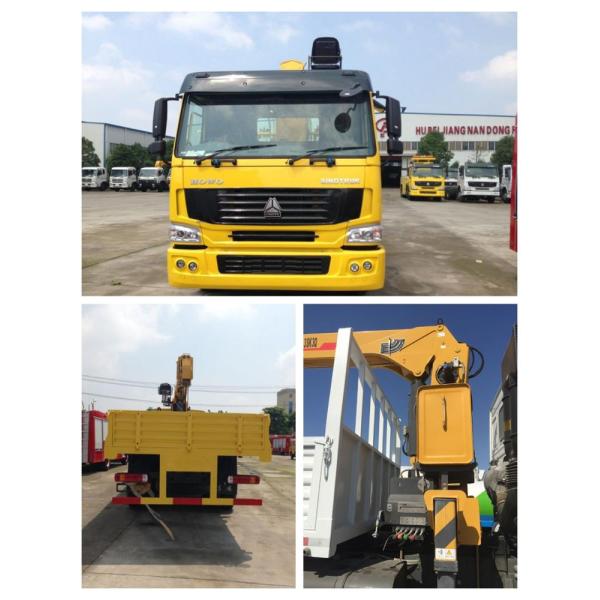 Sinotruk HOWO 4x2 5 Ton Crane Truck , Telescopic Boom Truck Mounted Crane For Lifting
