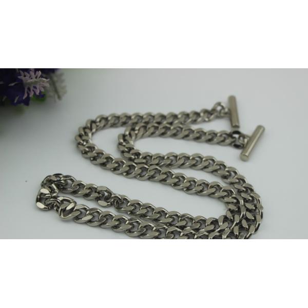 High end iron material 3 color flat shape 8 mm width metal crossbody chain bag