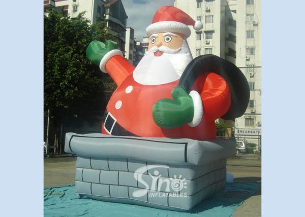 5m high outdoor giant funny inflatable Santa Claus for Christmas festival decoration